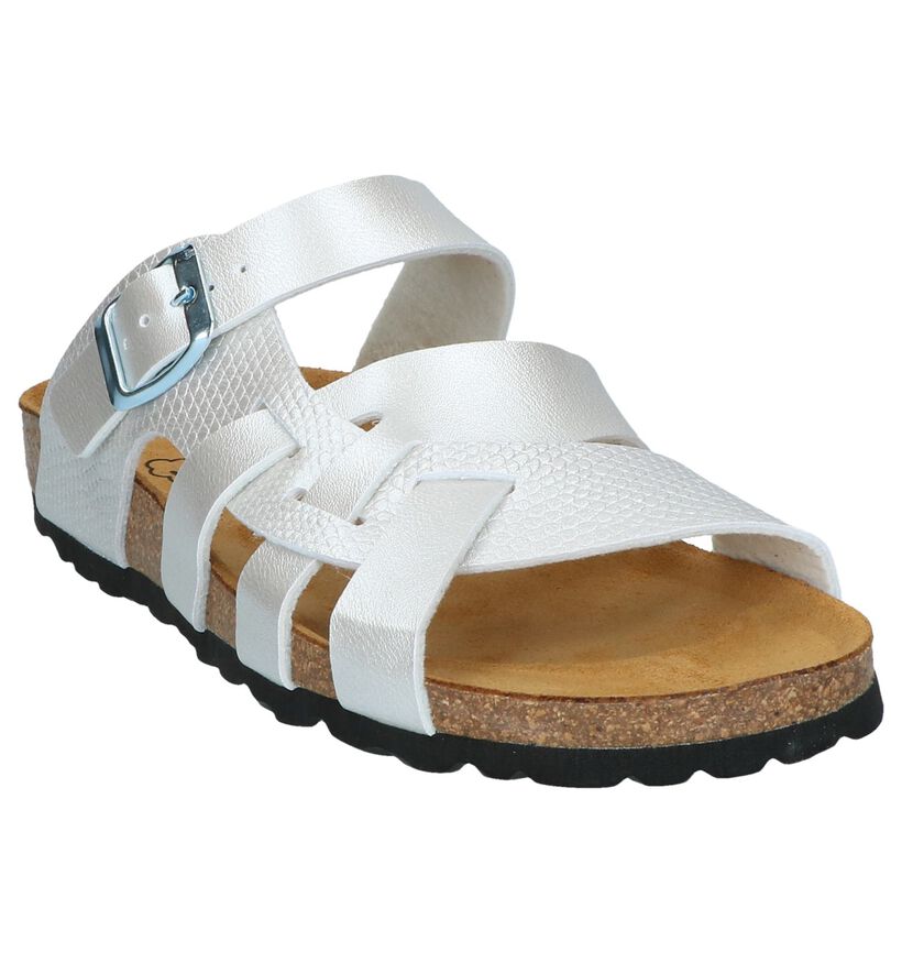 Bio Dream Nu-pieds plates en Argent en textile (292445)
