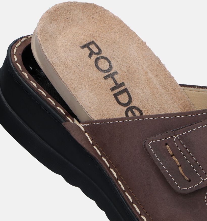 Donkerbruine Comfortabele Slippers Rohde voor heren (250734) - geschikt voor steunzolen