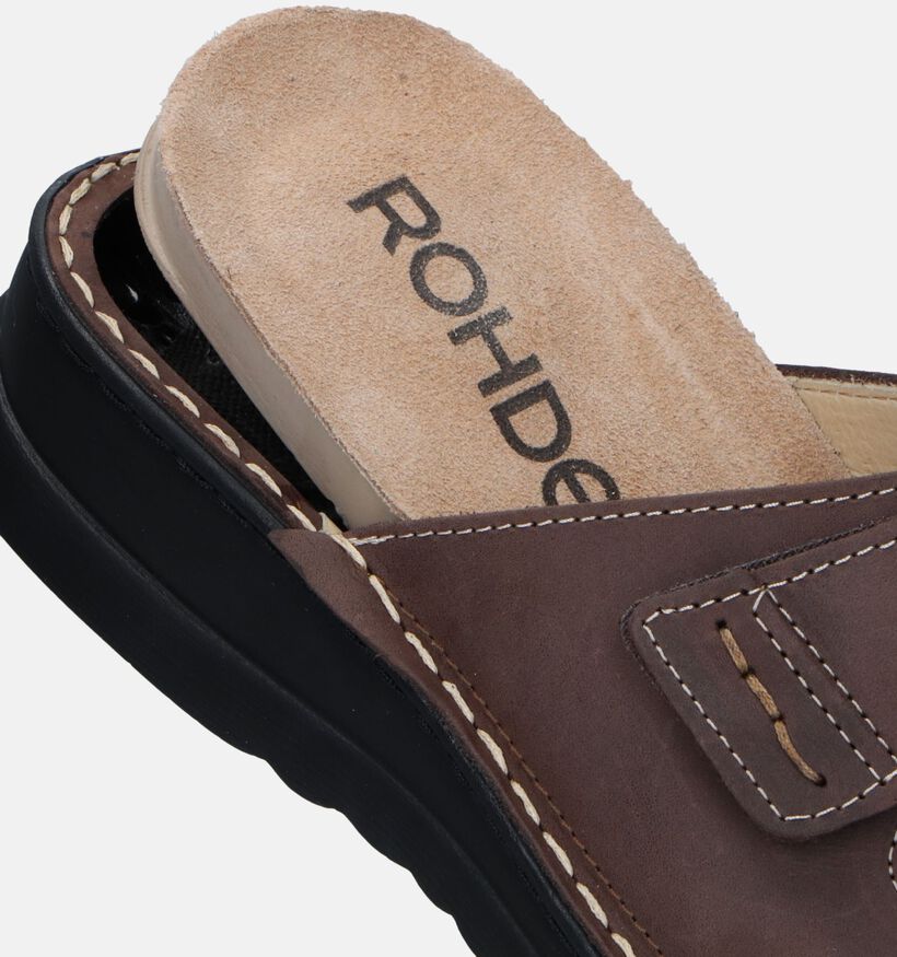 Donkerbruine Comfortabele Slippers Rohde voor heren (250734) - geschikt voor steunzolen