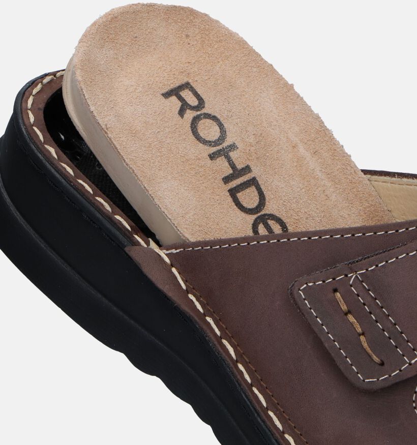 Rohde Nu-pieds casual en Brun foncé pour hommes (250734) - pour semelles orthopédiques