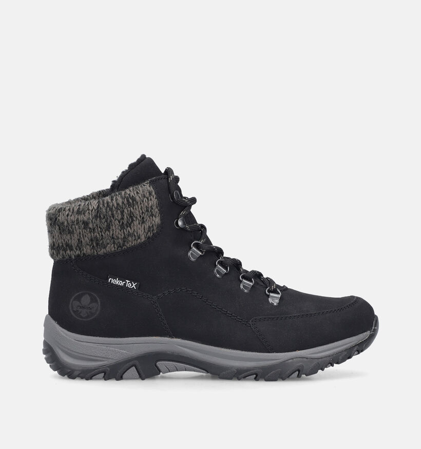 Rieker Zwarte Hoge Wandelschoenen met RiekerTEX voor dames (379949) - geschikt voor steunzolen