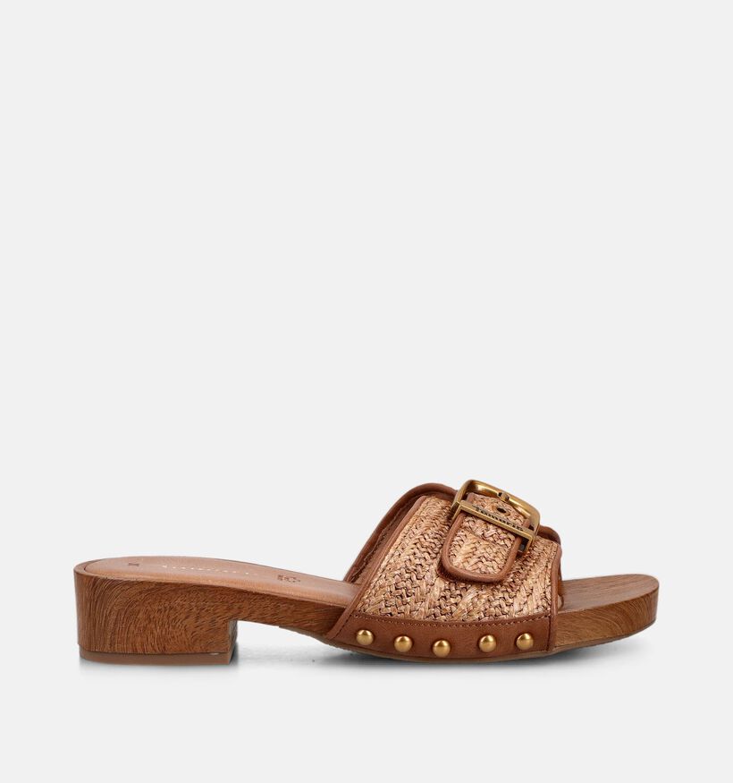 Tamaris ANTISlide Bruine Slippers met Blokhak voor dames (371780)