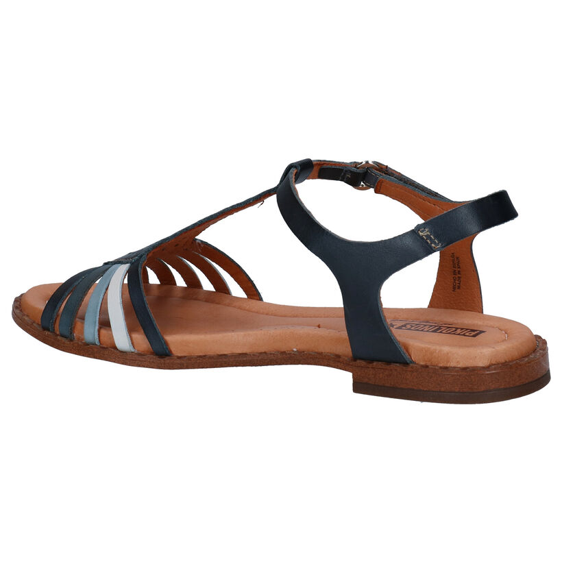 Pikolinos Algar Blauwe Sandalen in leer (289108)