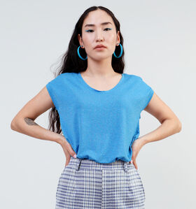 Pieces Billo T-shirt en Bleu pour femmes (335626)