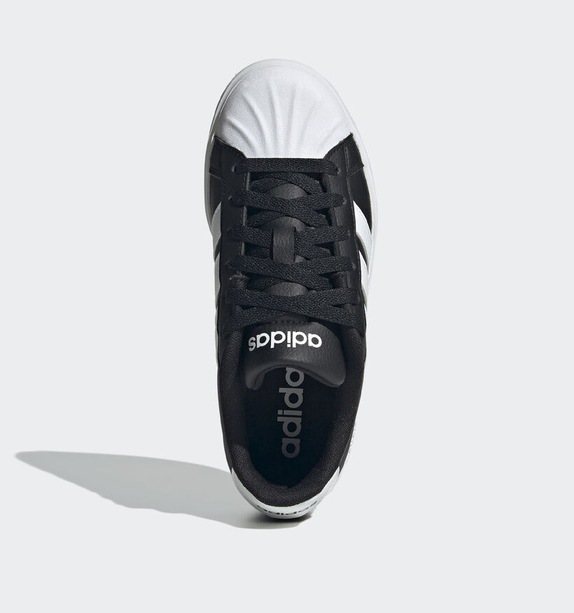 adidas Streettalk Zwarte/Witte Sneakers voor jongens (372665) - geschikt voor steunzolen