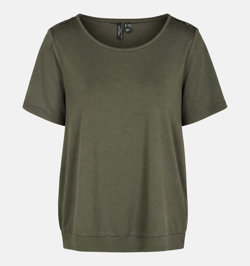 Vero Moda Curve Forest Night Chali Groene T-shirt voor dames (378132)