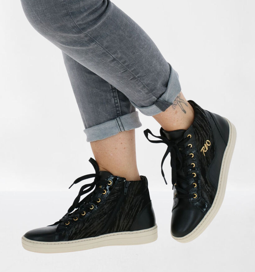 River Woods Eddie Baskets en Noir en cuir (281965)