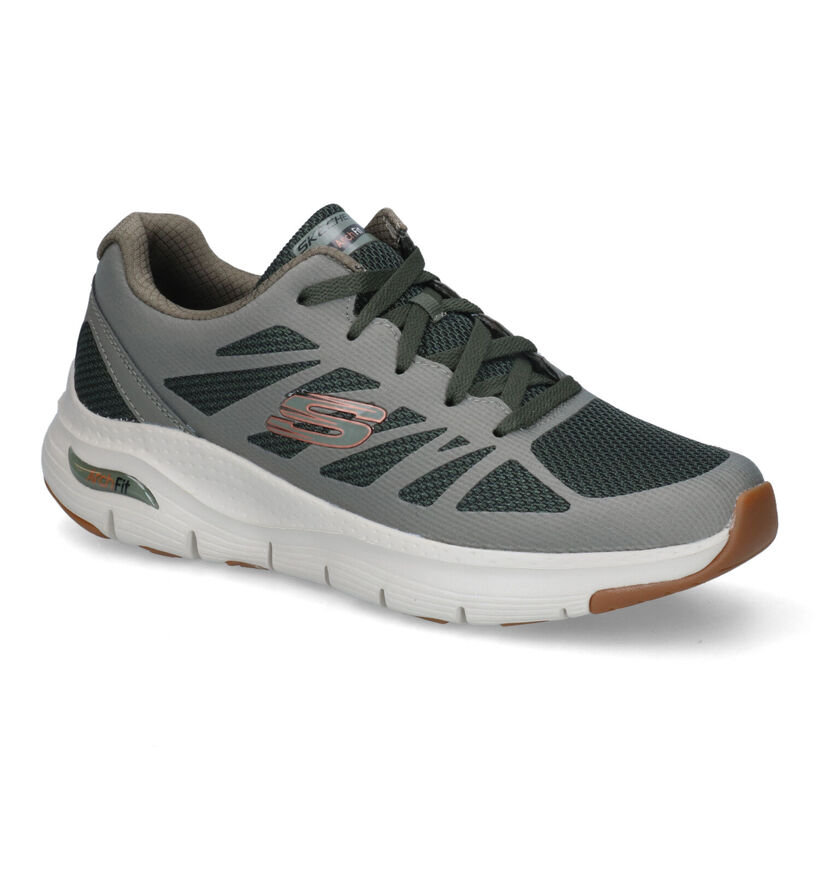 Skechers Arch Fit Charge Back Baskets en Khaki en textile (319169)