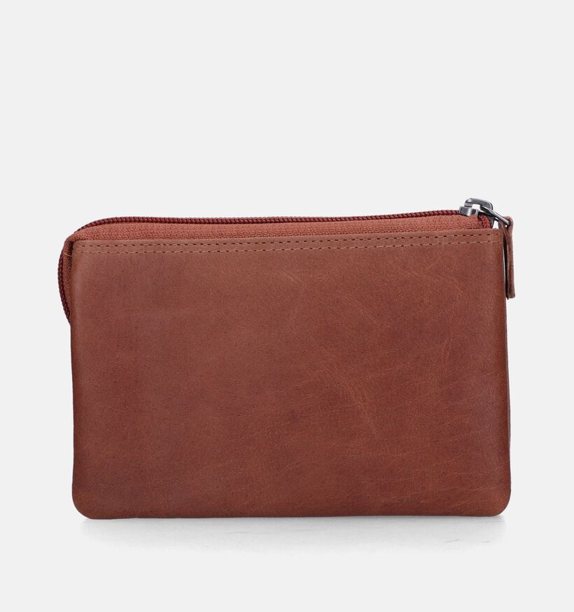 Euro-Leather Porte-monnaie zippé en Cognac pour femmes (343451)