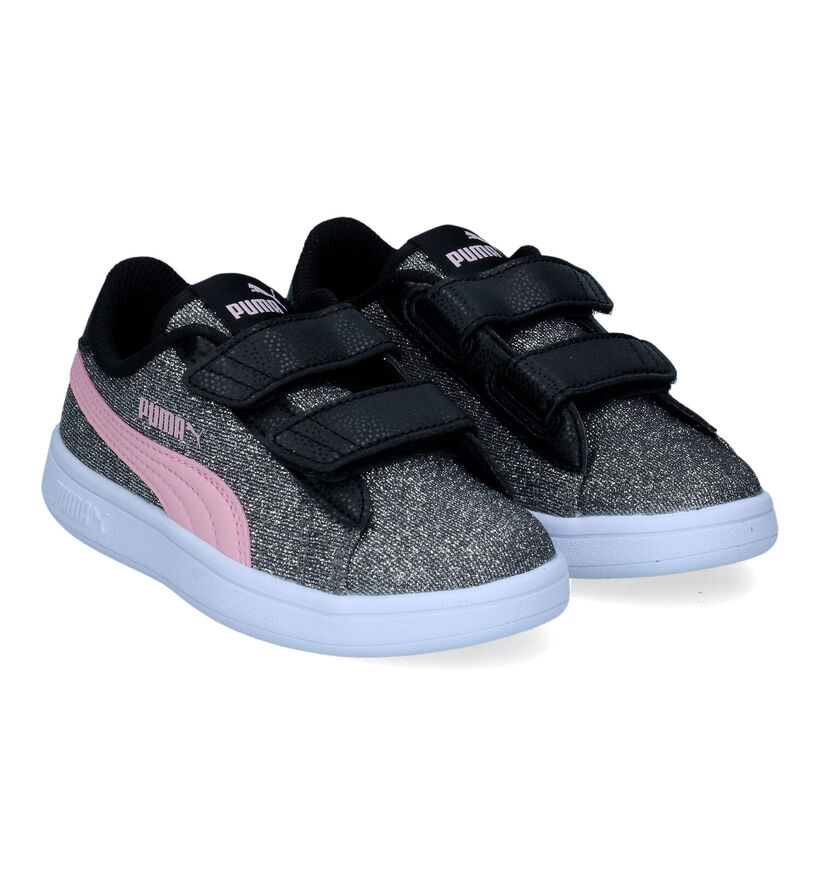 Puma Smash V2 Glitz Glam Zwarte Sneakers in kunstleer (311301)