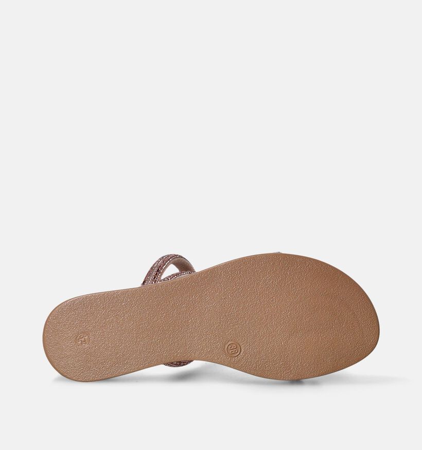 Signatur Nu-pieds plates en Or rose pour femmes (357869)