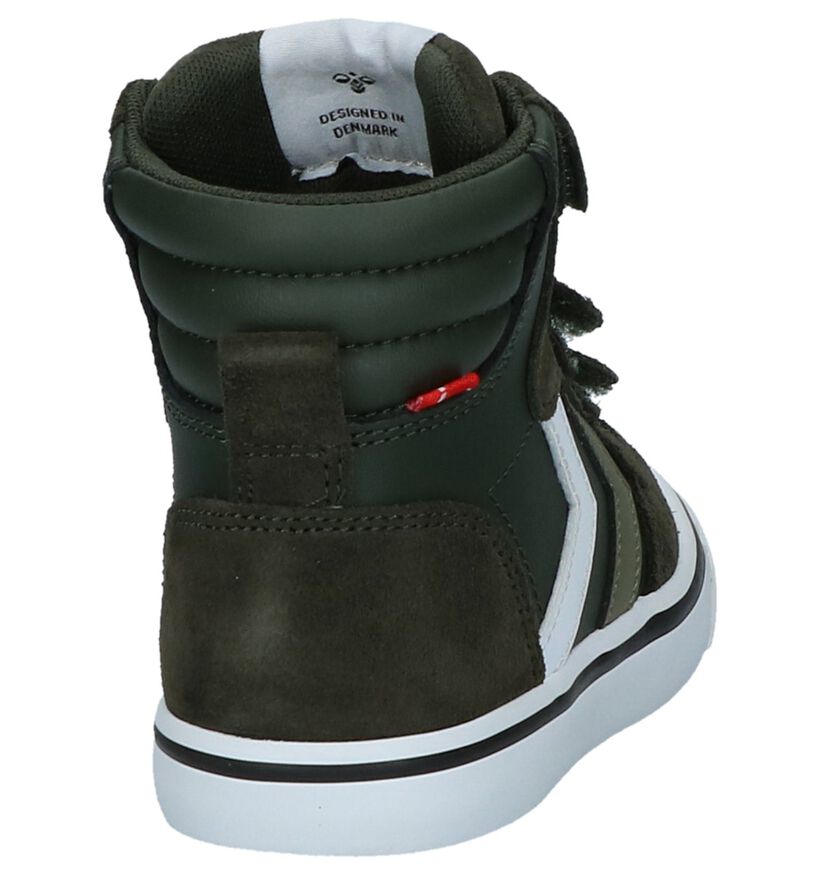 Hummel Stadil Donkergroene Sneakers met Velcro, , pdp