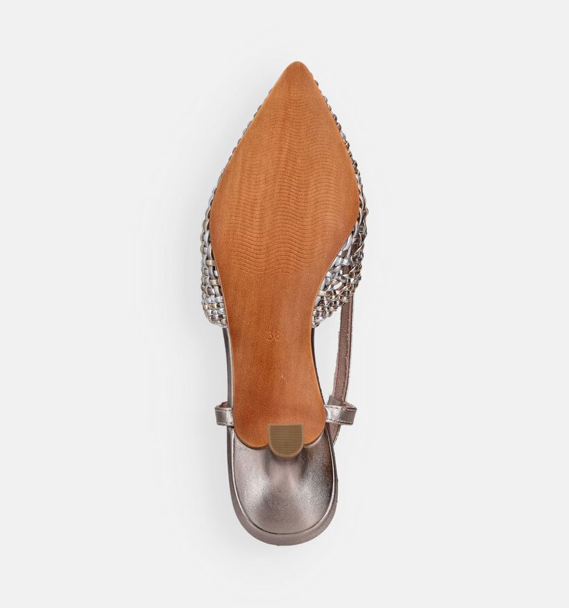 Marco Tozzi Escarpins slingback en Argent pour femmes (367962)