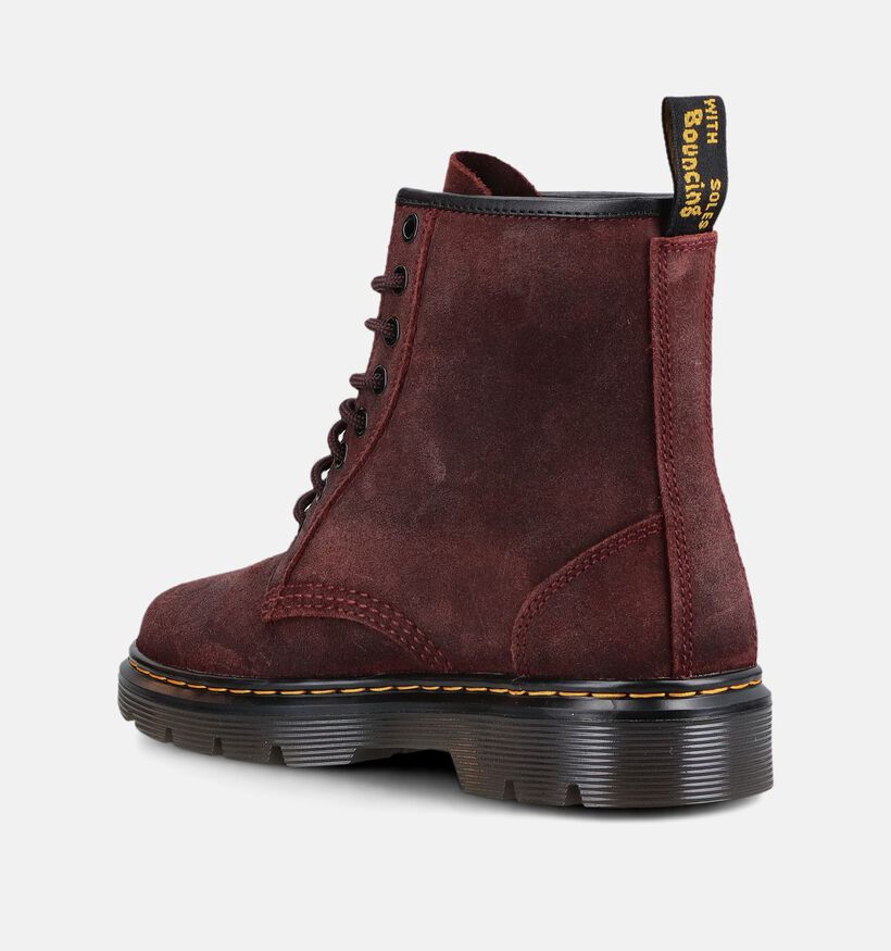 Dr. Martens Aprile 8 Eye Boots &agrave; lacets en Rouge fonc&eacute; pour femmes (375761) - pour semelles orthop&eacute;diques