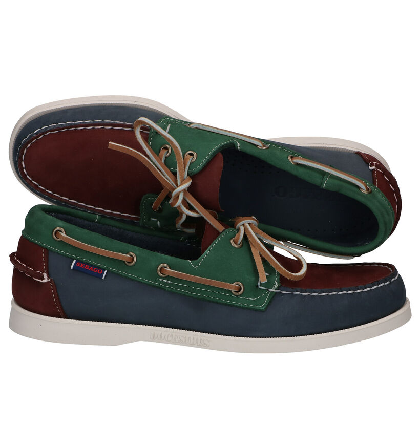 Sebago DOCKSIDE Blauwe Bootschoenen in nubuck (287479)