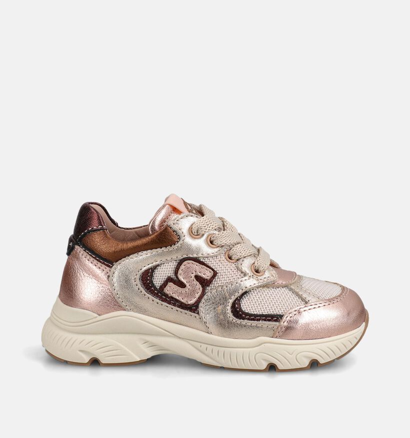STONES and BONES Pepin Roze/Gouden Schoenen met Veter en Rits voor meisjes (378249) - geschikt voor steunzolen