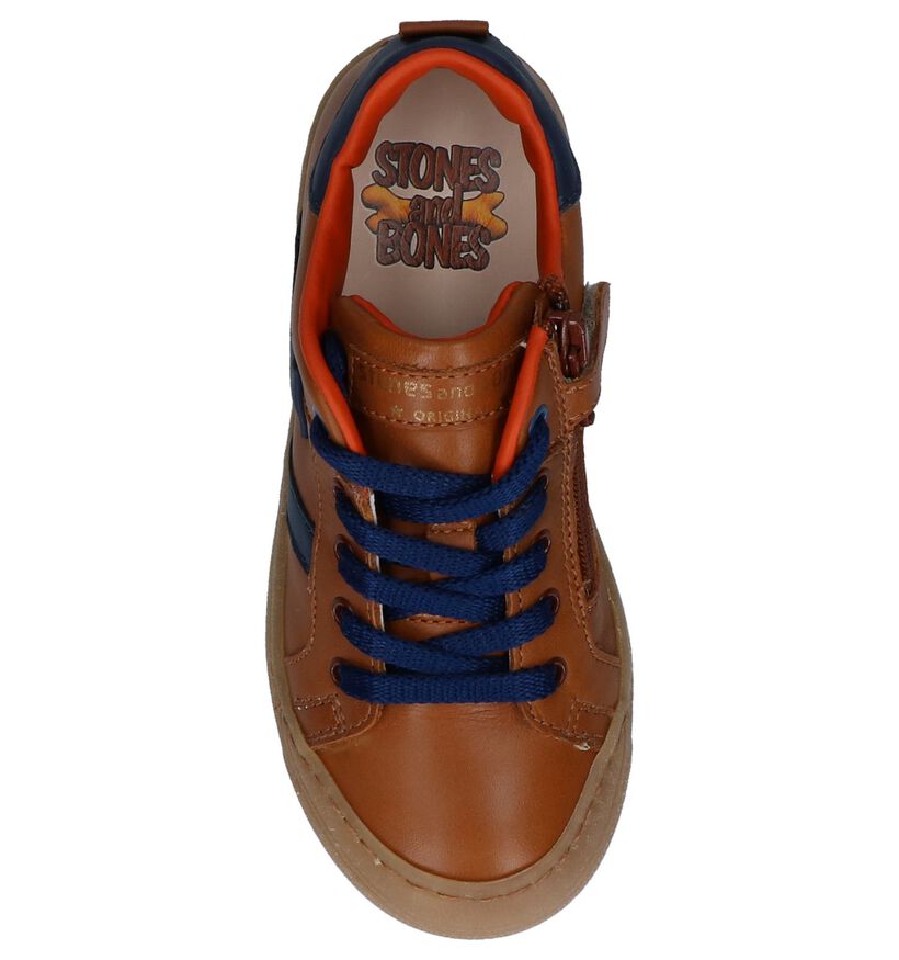 Cognac Lage Schoenen STONES and BONES Rovid in leer (239809)