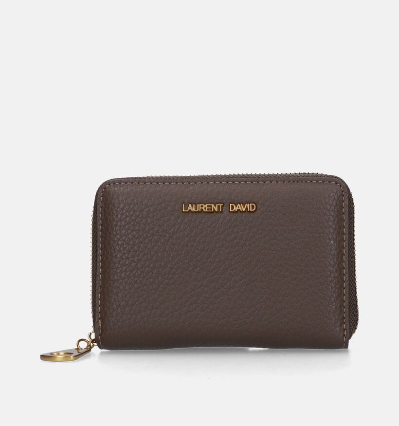 Laurent David Estee Porte-monnaie zippé en Vert Kaki pour femmes (349795)