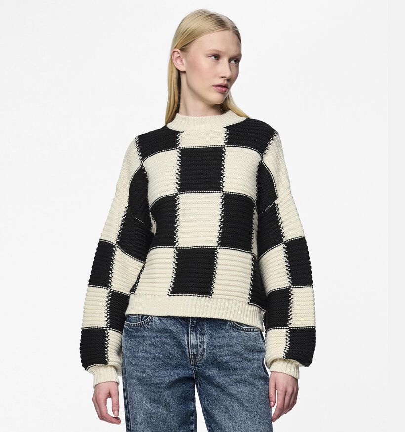 Pieces Namie Zwarte Gebreide trui voor dames (346562)