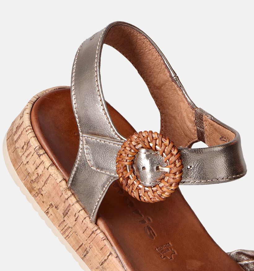Tamaris Sandales avec talon compensé en Bronze pour femmes (354362)
