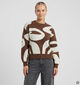 Vero Moda Lara Pull en Marron/Blanc pour femmes (377541)
