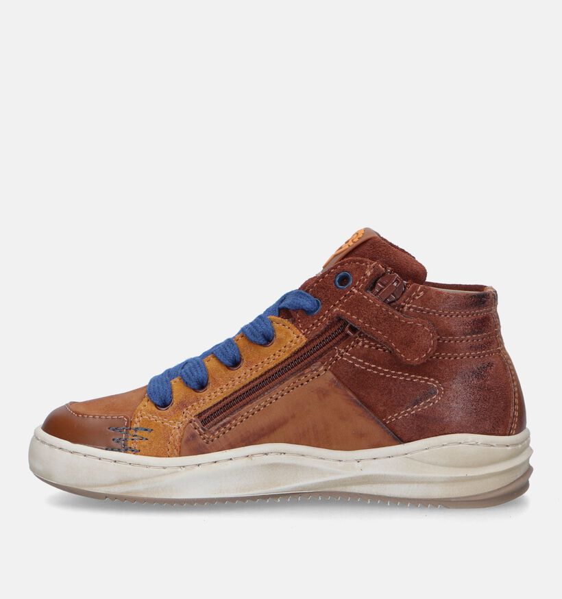 STONES and BONES Tidon Cognac Hoge schoenen voor jongens (329448) - geschikt voor steunzolen