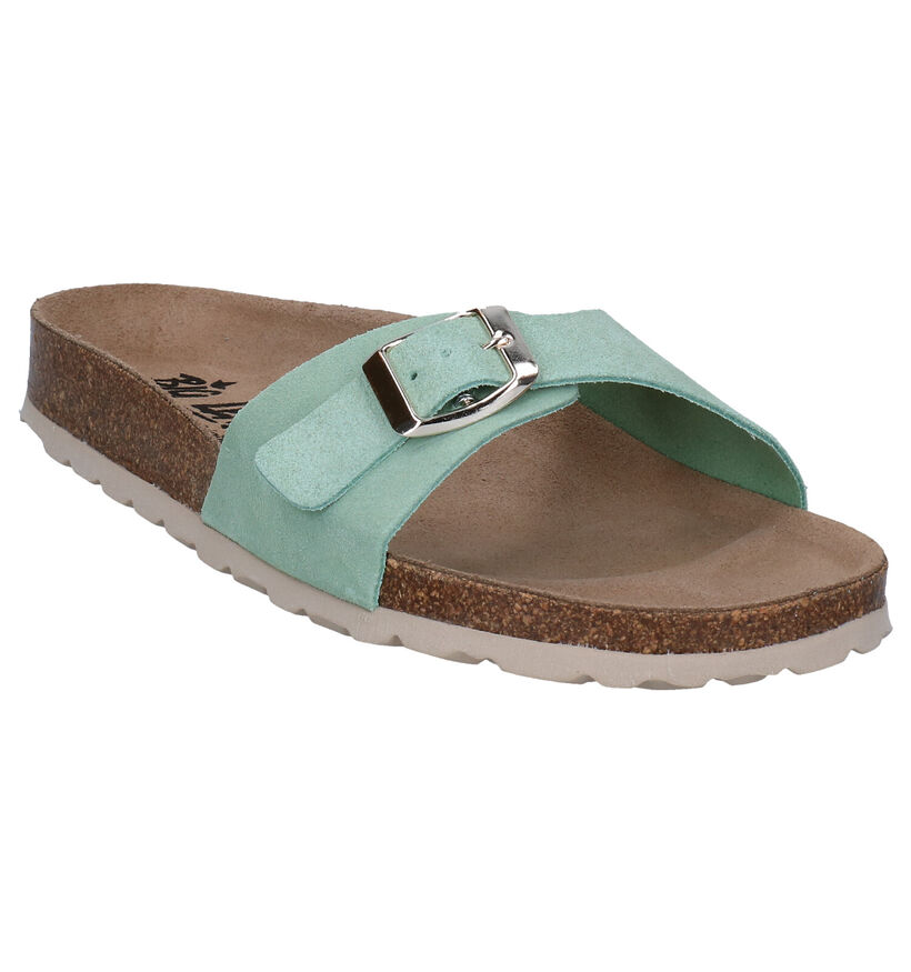 Big Leaf Groene Slippers in nubuck (292593)
