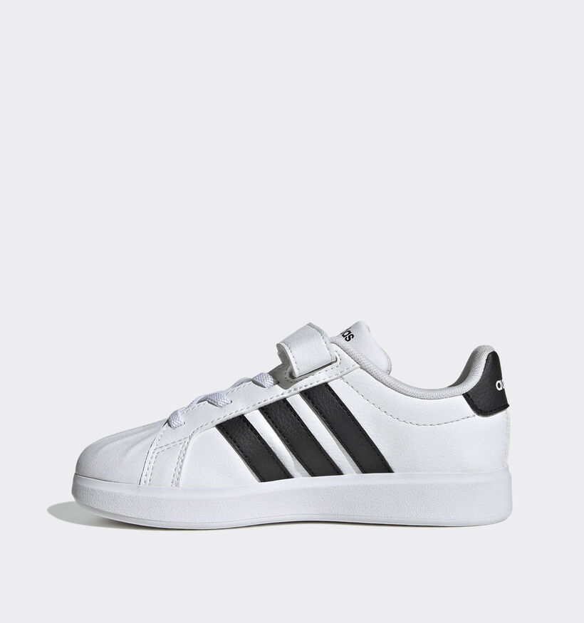 adidas Streettalk Baskets en Blanc/Noir pour filles, gar&ccedil;ons (366781) - pour semelles orthop&eacute;diques