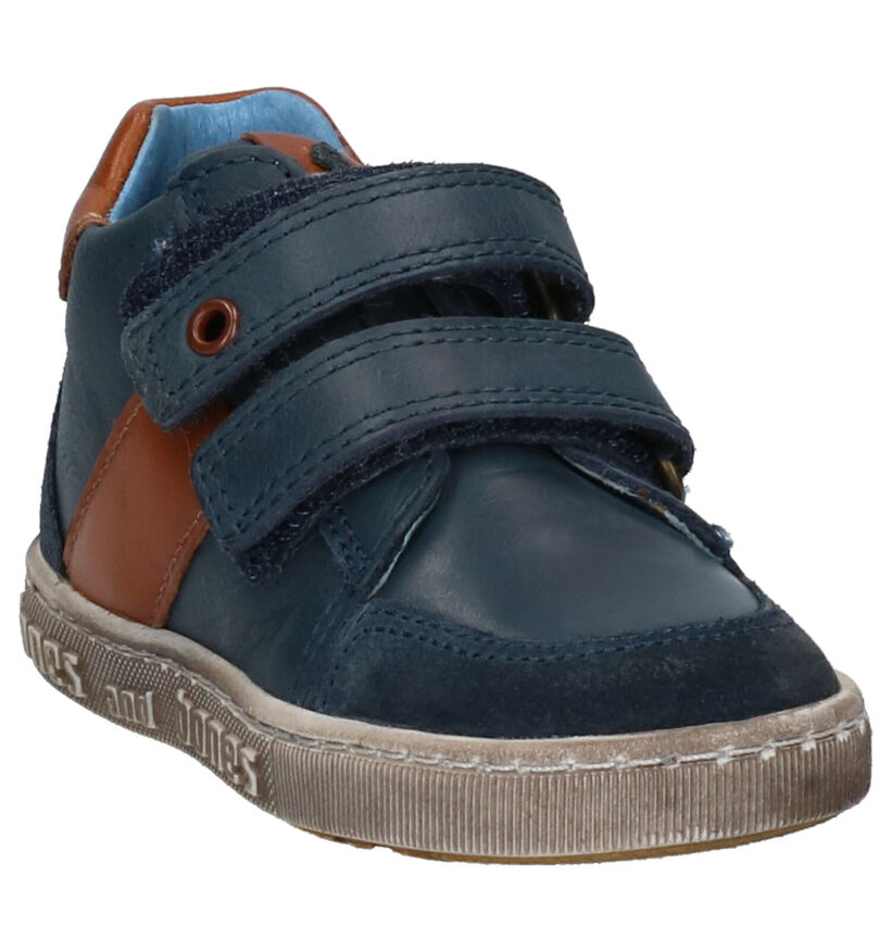 STONES and BONES Stoc Chaussures hautes en Bleu en cuir (256775)