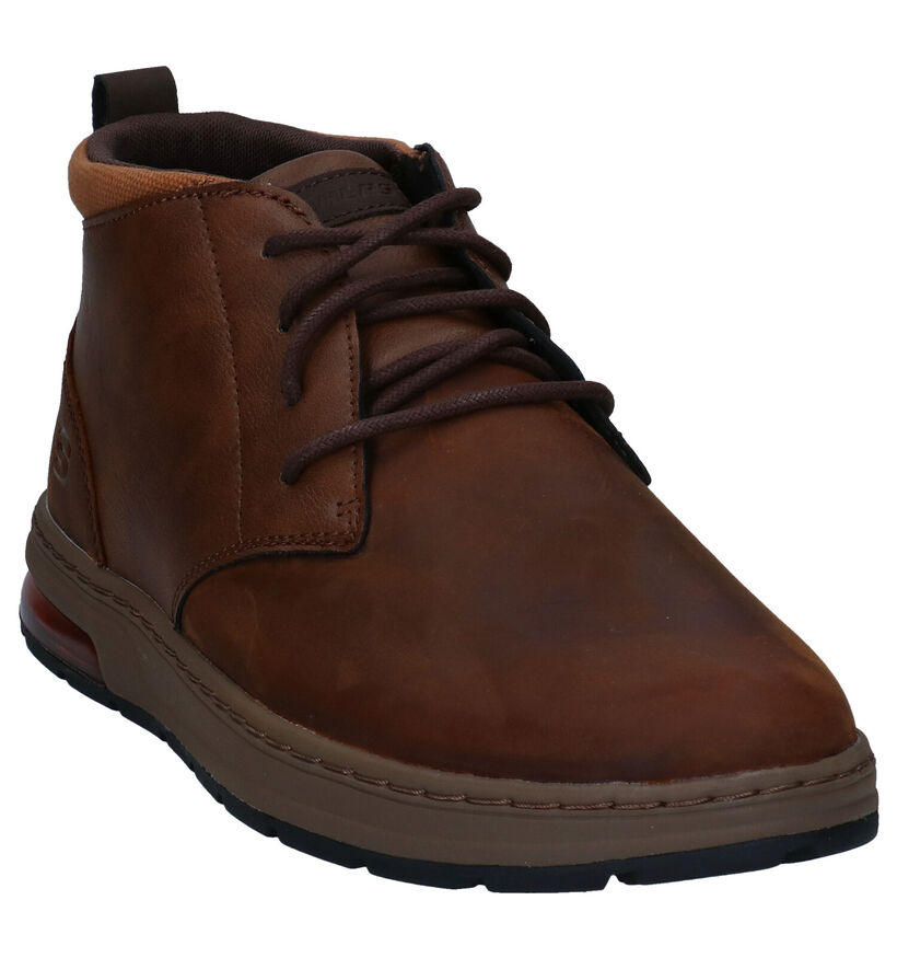 Skechers Evenston Renli Zwarte Hoge Schoenen in kunstleer (295656)