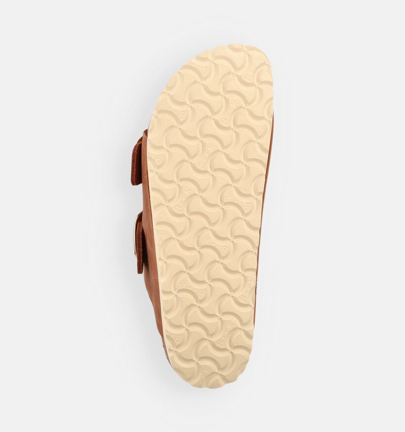 Birkenstock Arizona Big Buckle Leather Cognac Slippers voor dames (369563)