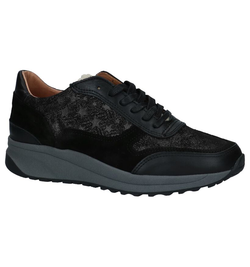 Scapa Zwarte Veterschoenen met Sterrenprint in leer (227349)