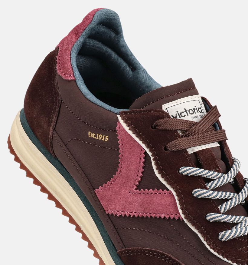 Victoria Donkerbruine Veterschoenen voor dames (378885) - geschikt voor steunzolen