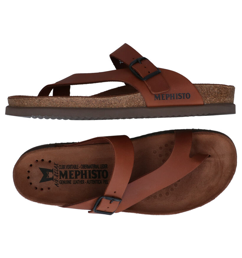 Mephisto Niels Tongs en Cognac en cuir (287405)