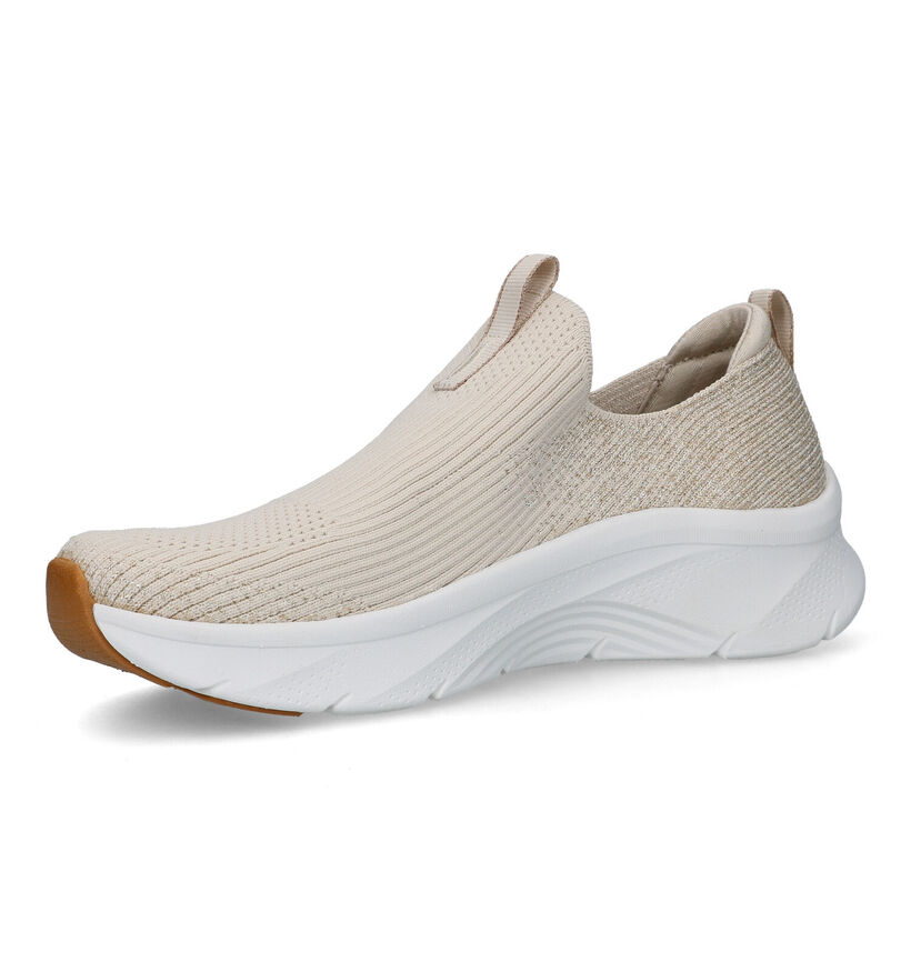 Skechers Arch Fit D'Lux Glimmer Dust Beige Slip-on sneakers voor dames (325457) - geschikt voor steunzolen