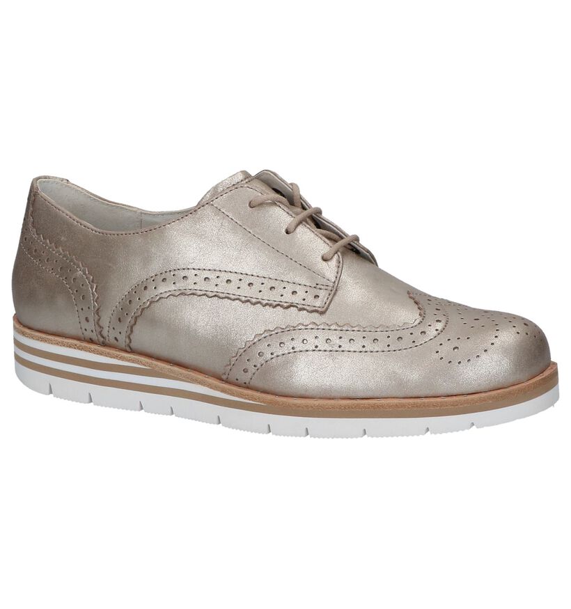 Rose Gold Oxford Veterschoenen Gabor Optifit in nubuck (216123)