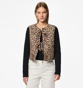 Pieces Saria Bruine Korte bodywarmer voor dames (352462)