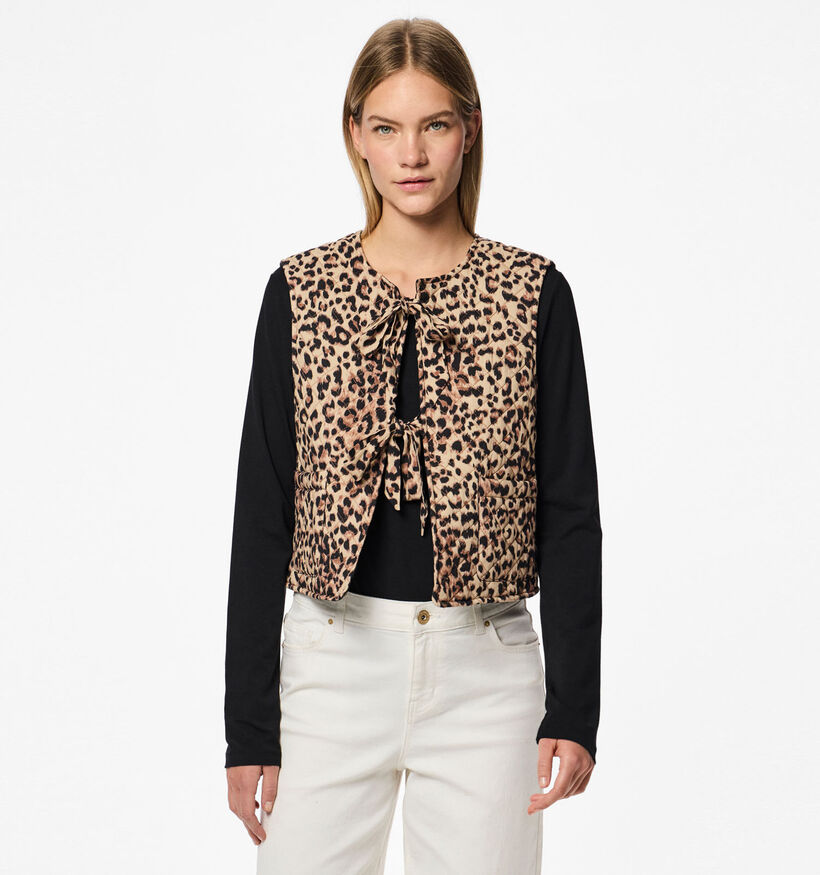 Pieces Saria Bruine Korte bodywarmer voor dames (352462)