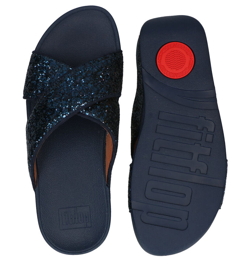 FitFlop Lulu Glitter Blauwe Slippers in kunststof (286108)