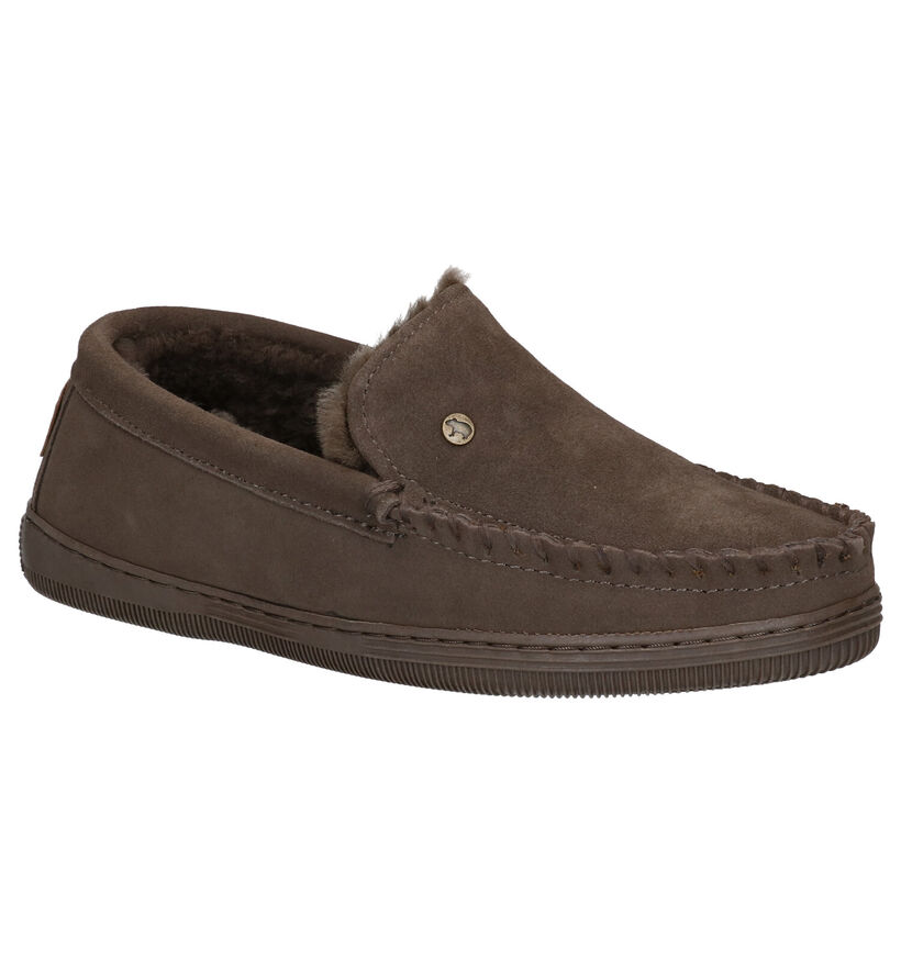 Warmbat Grizzly Pantoufles en Cognac pour hommes (314422)