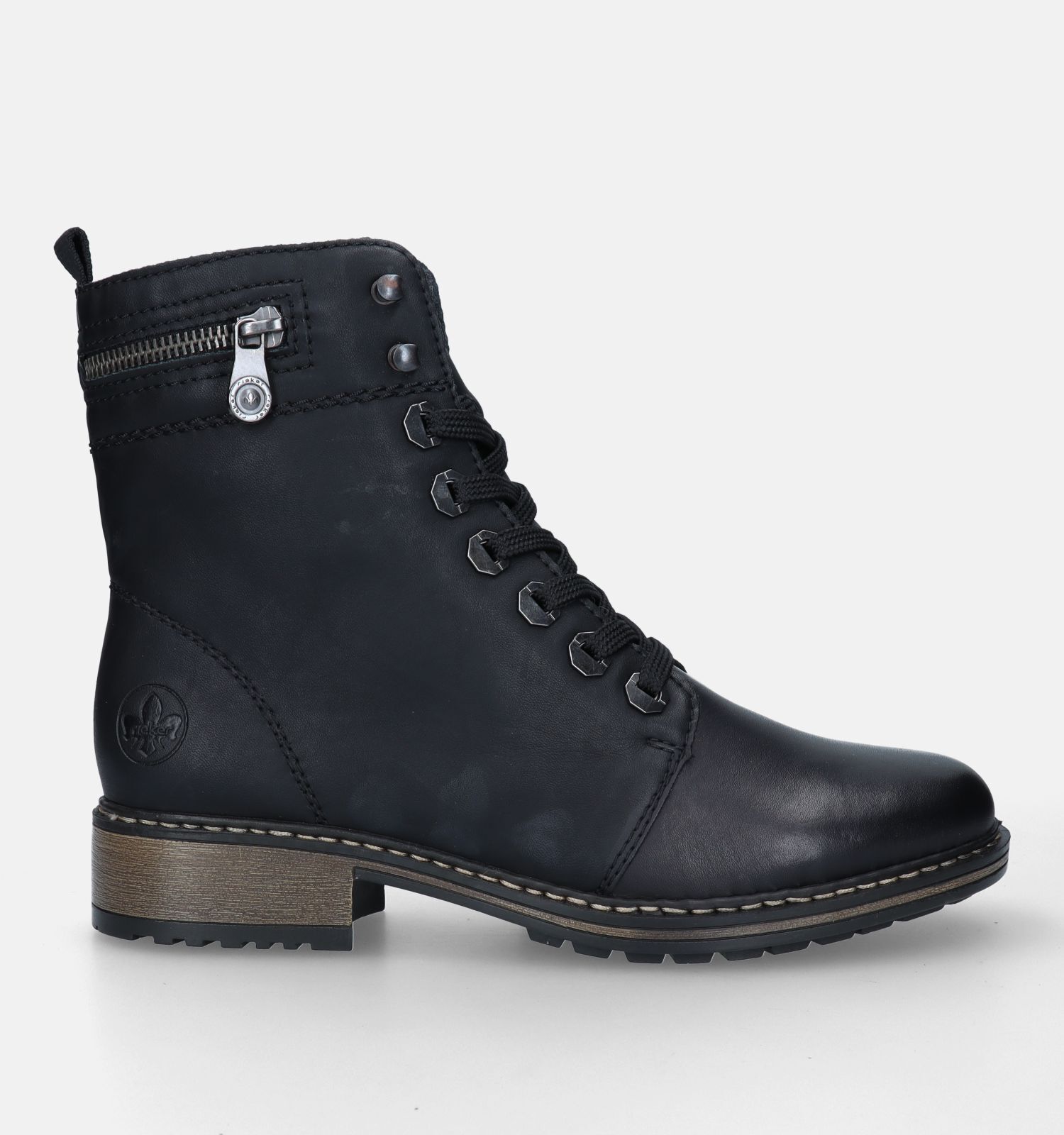 Rieker Zwarte Veterboots Dames Boots Online op TORFS.BE