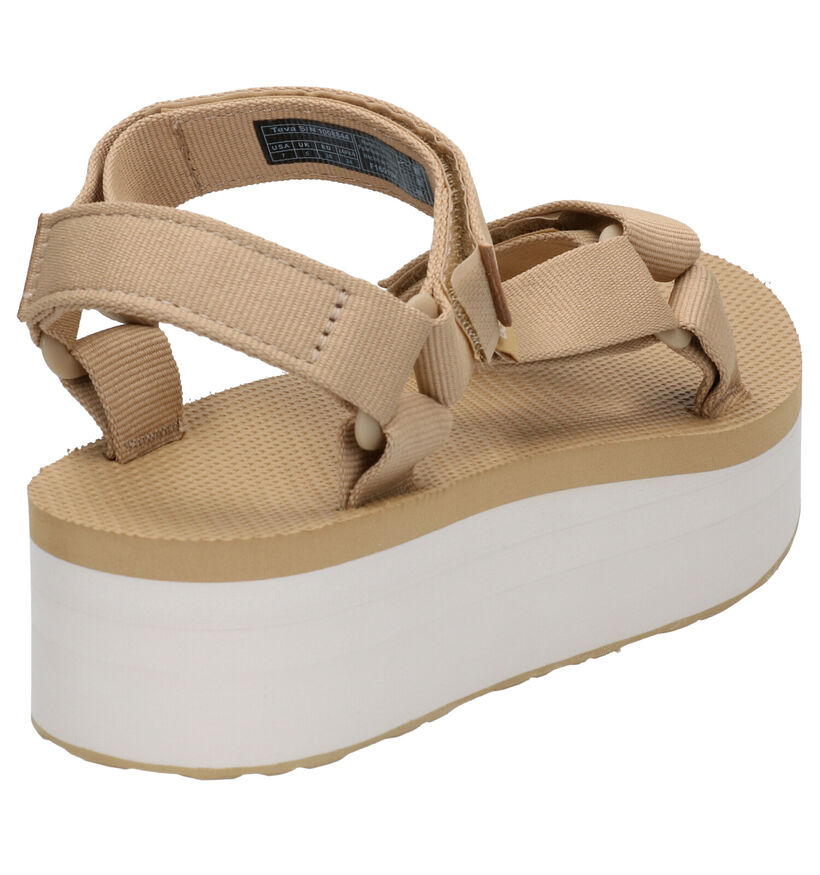 Teva Flatform Beige Sandalen in stof (276303)