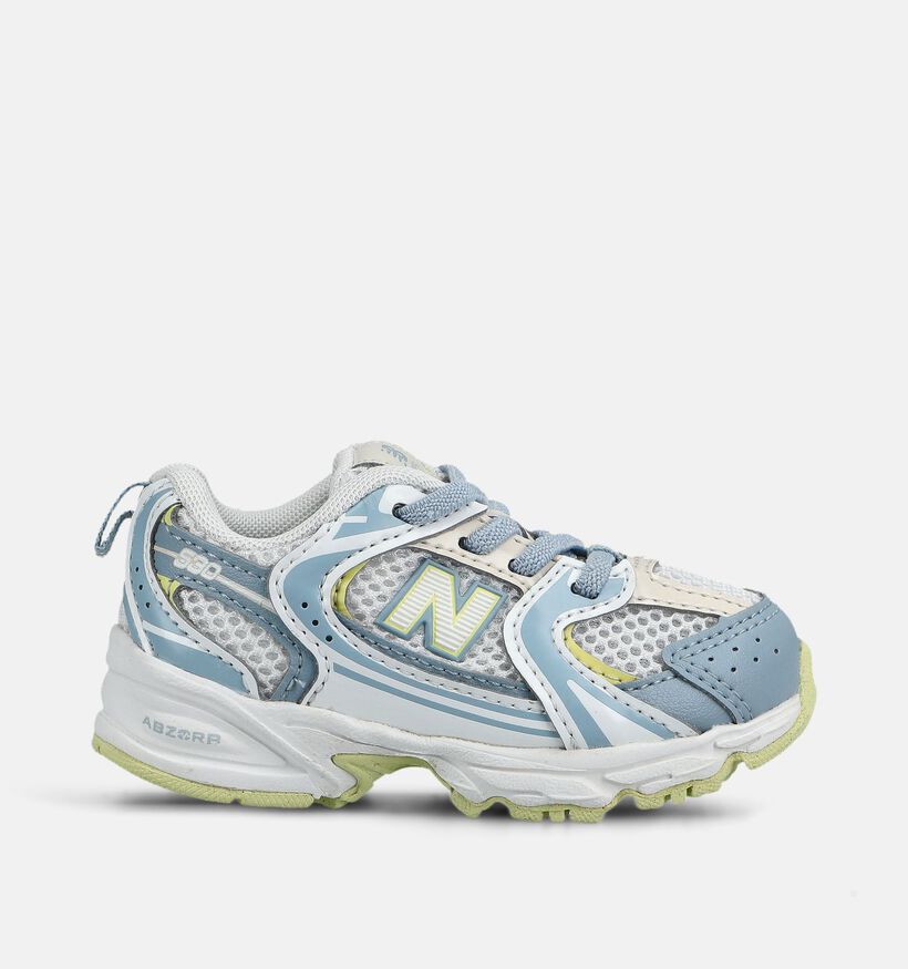 New Balance 530 Baskets basses en Bleu/Vert pour filles, gar&ccedil;ons (375134) - pour semelles orthop&eacute;diques