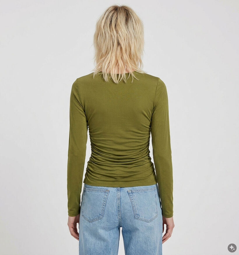 Vila Lysera Donkergroene T-shirt met Lange Mouwen voor dames (382215)