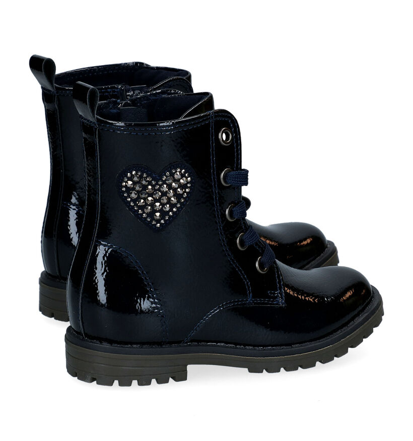 Milo & Mila Blauwe Boots in kunstleer (297192)