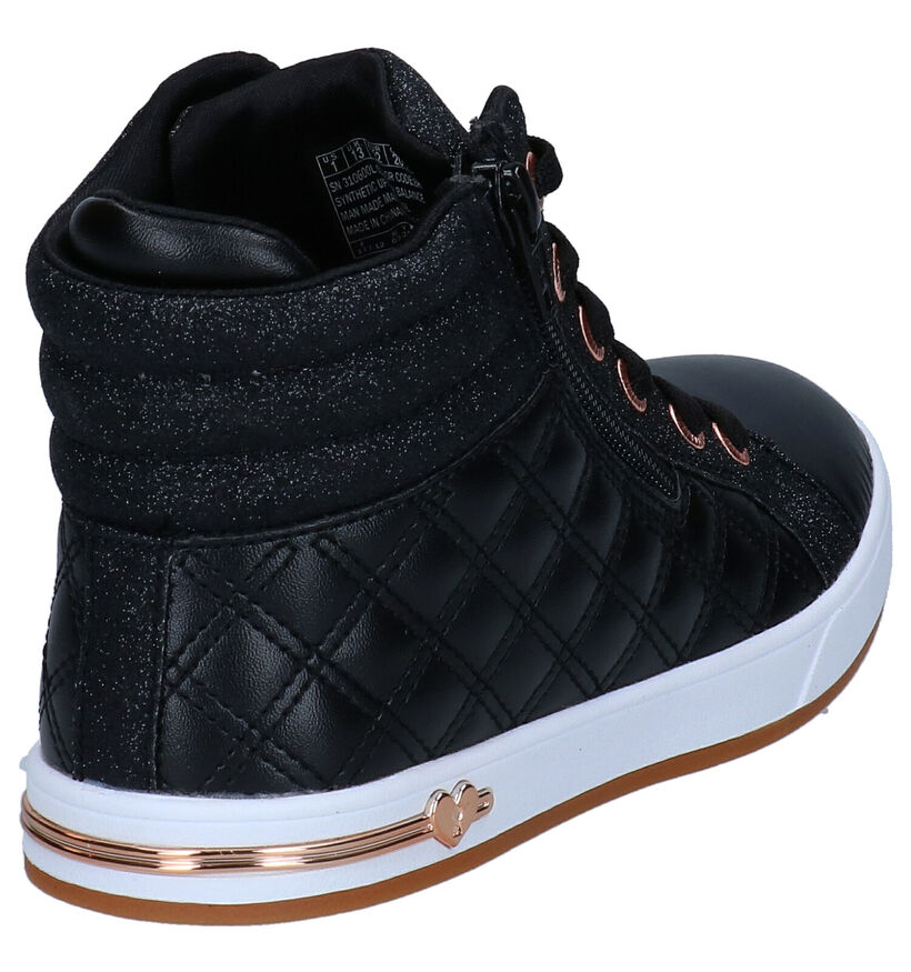 Skechers Shoutouts Quilted Squad Zwarte Hoge Sneakers voor meisjes (327983)