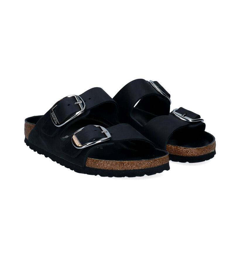 Birkenstock Arizona Big Buckle Nu-pieds en Noir en cuir (294834)
