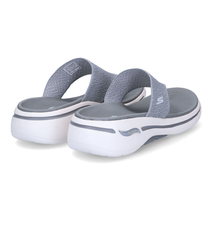 Skechers Go Walk Arch Fit Ecru Teenslippers voor dames (322945)