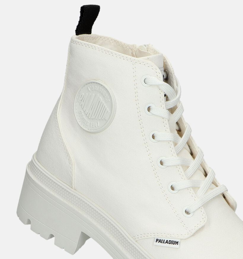 Palladium Pallabase Twill Witte Sneakers voor dames (336486)
