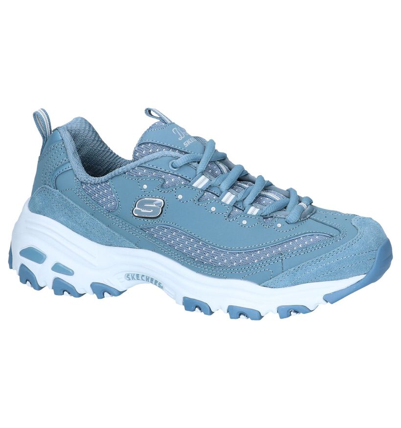 Blauwe Sneakers Skechers D'Lites Polka Nite in stof (252017)